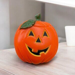 Vintage Hallmark Pumpkin Brooch Pin Halloween Jack-O-Lantern Orange